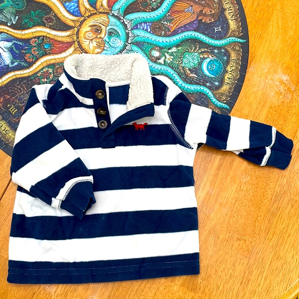 9M fleece striped shirt